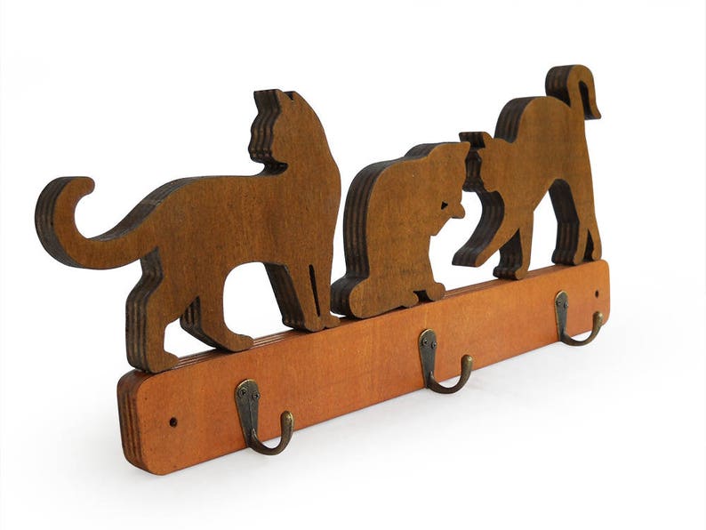 Wooden Coat Rack for Cats Lovers Etsy