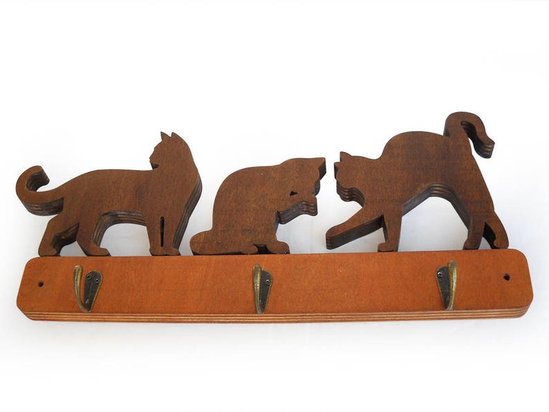 Wooden Coat Rack for Cats Lovers Etsy