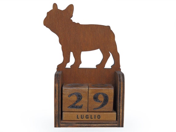 Wooden French Bulldog Calendar - Etsy