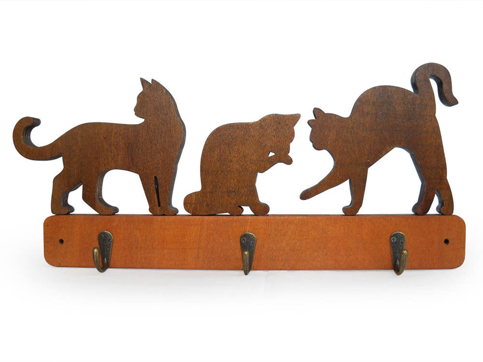 Wooden Coat Rack for Cats Lovers Etsy