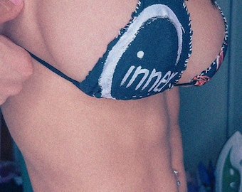 Patchwork Bikini Top – Handmade Upcycled Bralette