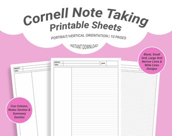 Cornell Notes Printable, Cornell Notes Template Goodnotes, Cornell Notes Paper, Cornell Notes Template, Notes Paper, Notes Template For iPad