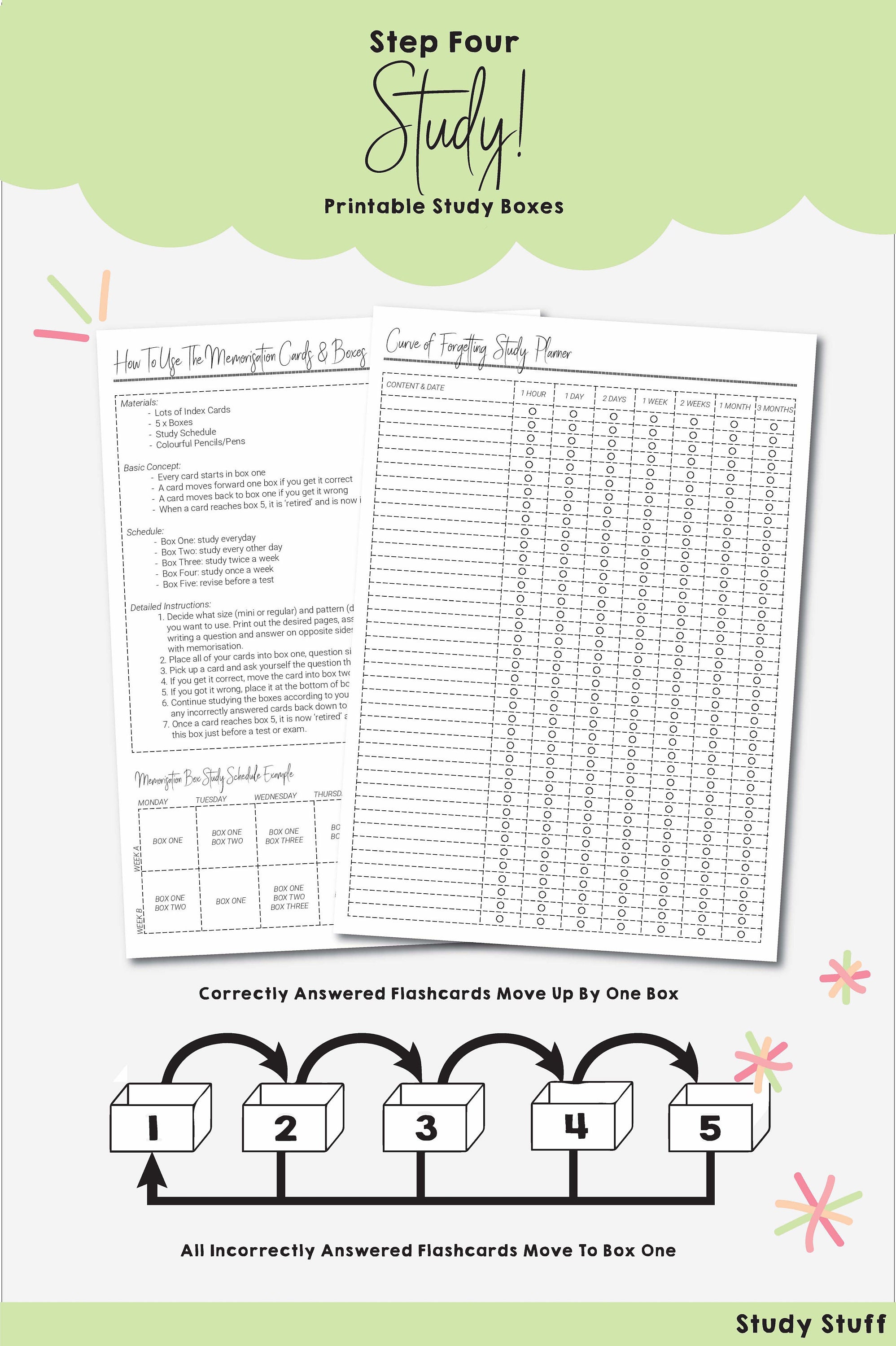 Study Boxes Spaced Repetition Learning With Printable Index Cards