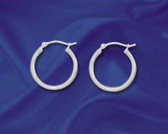 Sterling Silver Hoop Earrings 15mm: Classic Click-In Style