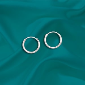 925 Sterling Silver 1mm x 10mm Endless Hoop Earrings - Sold in pairs