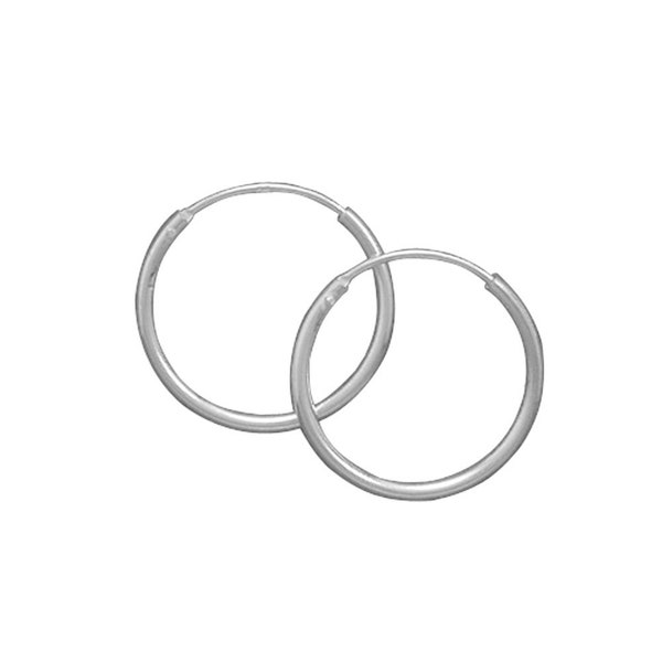 925 Sterling Silver 1mm x 18mm Endless Hoop Earrings - Sold in pairs