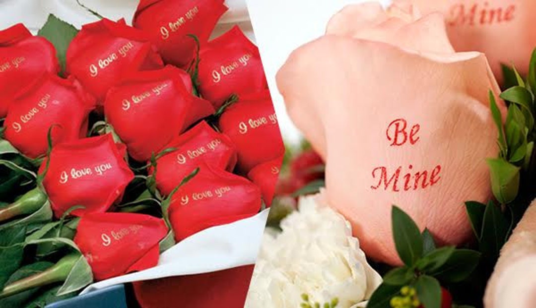 Custom Pink Roses Personalized Roses - Etsy