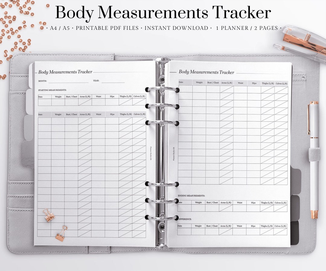 Body Measurements Tracker Monthly Tracker Fitness Planner - Etsy