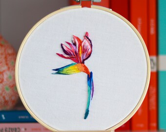 Bird of paradise embroidery art