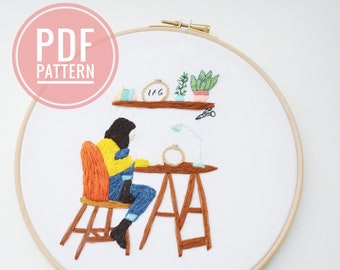 hand Embroidery Pattern, PDF Pattern, Beginner Embroidery Pattern, modern Embroidery, DIY Embroidery, Howto Embroidery, Wall art,