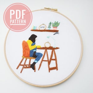 hand Embroidery Pattern, PDF Pattern, Beginner Embroidery Pattern, modern Embroidery, DIY Embroidery, Howto Embroidery, Wall art,