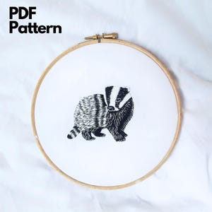 Hand Embroidery Badger PDF Patttern