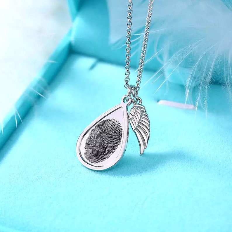 wing necklace Custom finger print