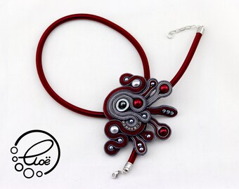 Sangria Handmade Soutache Necklace