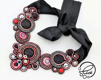 Queen of Spades Soutache Necklace