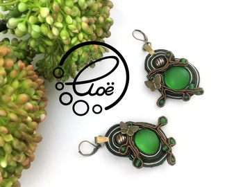 Tarragon Soutache Handmade Earrings