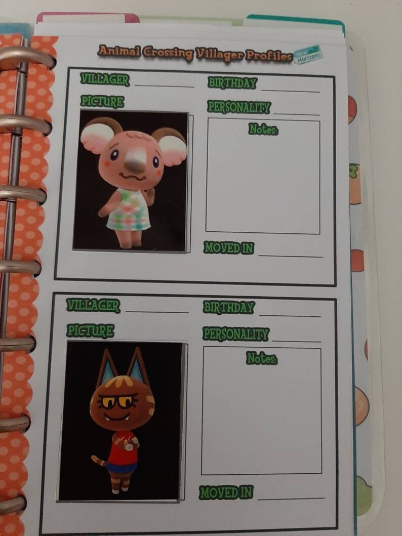 Animal Crossing Printable Villager Profiles MINI Happy | Etsy