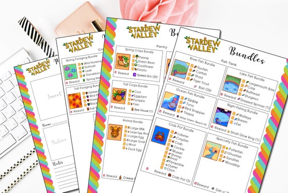 Stardew Valley Printable Bundles Guide Stardew Valley | Etsy