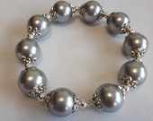 Large Beaded Silver Bracelet