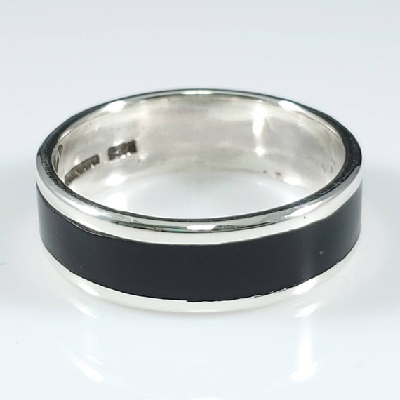 Black Stripe Ring And Black Rings Combo For Boys And Girls Stylish  Partywear Ring for men and Women Stainless Steel Silver Plated Ring