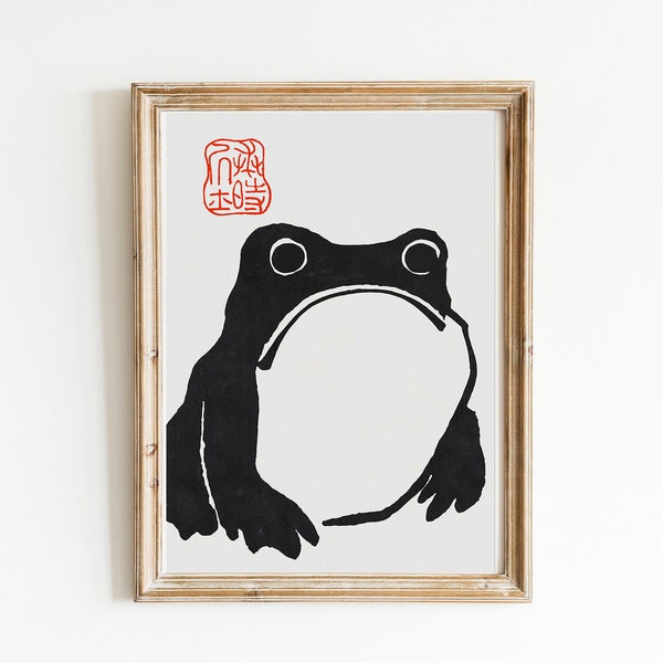 Matsumoto Hoji, happy frog, modern art, present, printable, digital file