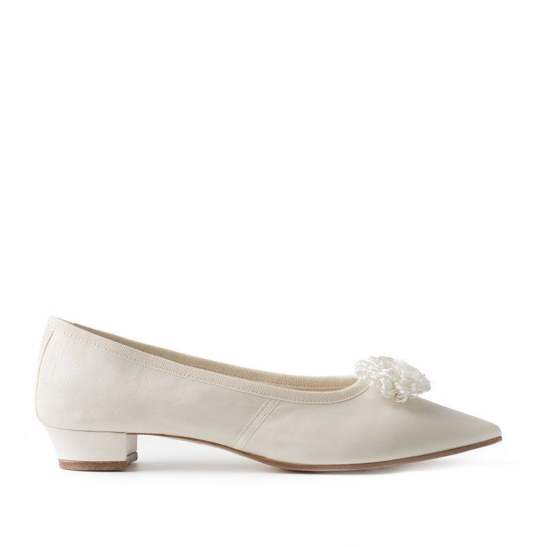 Masquerade Ball Clothing: Masks, Gowns, Tuxedos 18th century historical woman shoes in ivory nappa leather style 742_25T Paoul Mary $326.31 AT vintagedancer.com