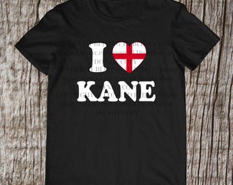 I Heart Kane Shirt, Harry Kane England Soccer Fan Tee, England Football Graphic T-Shirt, Three Lions Supporter Gift for Fans