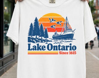 Lake Ontario Est 1615 Shirt, Great Lakes Graphic Tee, Funny Political Humor T-Shirt, Vintage Canada Est 1615 Tee, Canadian Gift #3