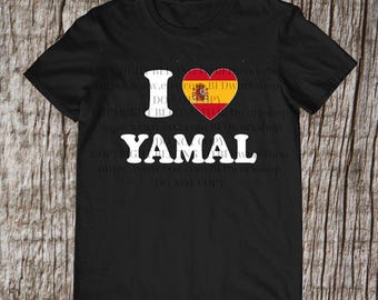 I Heart Yamal Shirt, Lamine Yamal Spain Soccer Fan Tee, Spain Football Graphic T-Shirt, Spanish Soccer Lover Gift, Euro Football Shirt