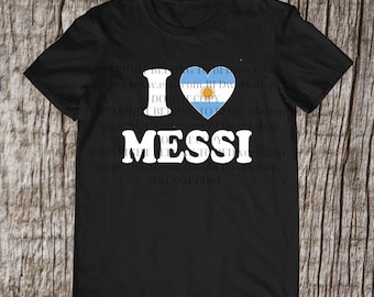 I Heart Messi Shirt, Lionel Messi Argentina Soccer Fan Tee, Minimalist Football Graphic T-Shirt, Argentina Football Lover Gift