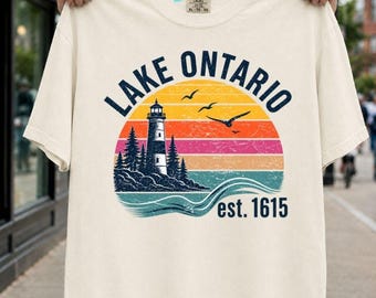 Lake Ontario Est 1615 Shirt, Great Lakes Graphic Tee, Funny Political Humor T-Shirt, Vintage Canada Est 1615 Tee, Canadian Gift #2