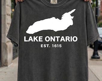 Lake Ontario Canada Shirt, Great Lakes Graphic Tee, Funny Political Humor T-Shirt, Vintage Canada Est 1615 Tee, Canadian Gift #2