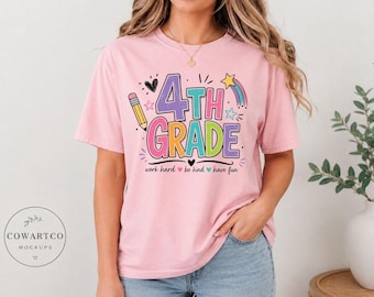 4th Grade Teacher Shirt, Fourth Grade Team Tee, Back to School Teacher T-Shirt, Cute Elementary School Graphic Tee, Teacher Gift