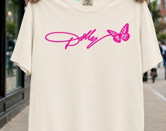 Dolly Parton Butterfly  Shirt, Dolly Parton Portrait Tee, Country Music T-Shirt, Western Music Fan Gift, Dolly Forever Shirt