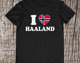 I Heart Haaland Shirt, Erling Haaland Norway Soccer Fan Tee, Minimalist Football Graphic T-Shirt, Norway Football Lover Gift