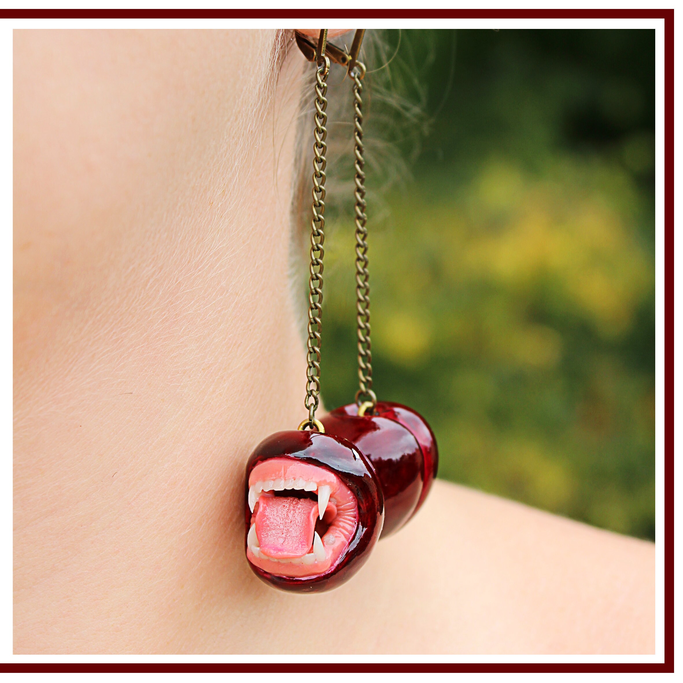 Cherry earrings Berry earrings Juicy cherry Сarnivorous Etsy
