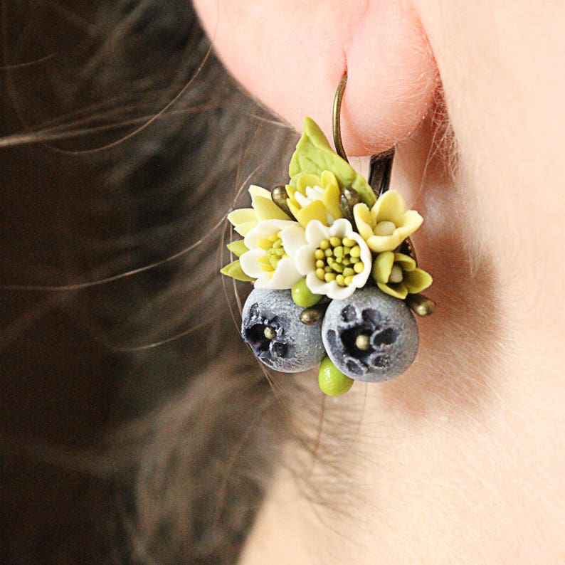 Cherry earrings Blackberry earings Blueberry earrings Berries Etsy