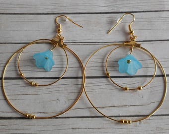 Gold double hoop earrings