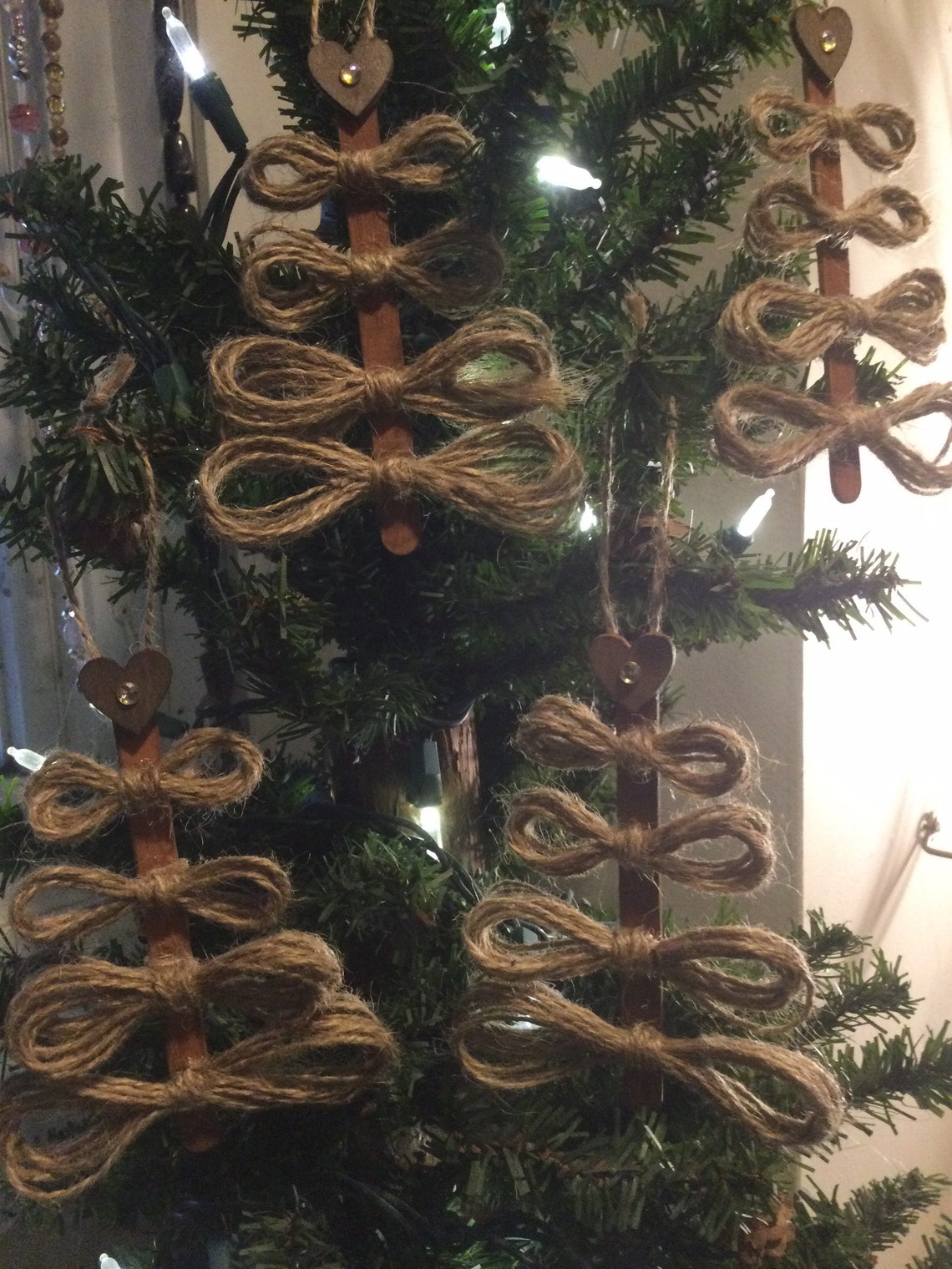 Jute Christmas Tree Ornaments Etsy