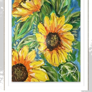 Sunflowers Painting tutorial | how to paint | Downloadable PDF | Easy Sunflowers painting | Learn to paint Sunflowers