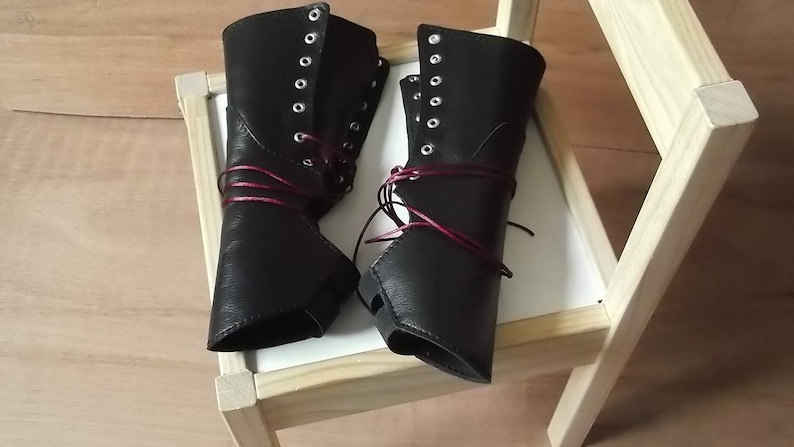 Guetre all in leather, ON MEASURES, color of your choice for Circus and pole dance (trapeze boots fabrics air hoop, gaiters, aerial boots) image 6
