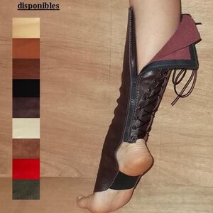 guetre Sur MESURES tout en cuir avec FERMETURE ECLAIR zip, couleur au choix, pour cirque, pole dance