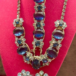 A Stunning Vintage Juliana DeLizza & Elster Verified Book Piece 5 link Necklace,Bracelet,and Earrings Full Parure Set