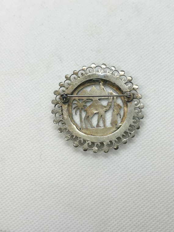 Art Deco Sterling Egyptian Brooch - image 6