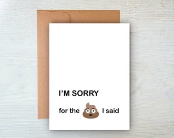Funny Sorry Card / Emoji Card / Poop Emoji / Swear Card / - Etsy Funny Sorry Card / Emoji Card / Poop Emoji / Swear Card / - Etsy