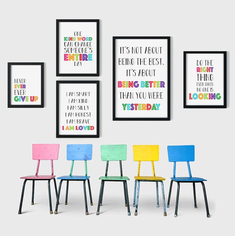 Teacher Poster Bundle Motivational Inspiration Classroom Decor Student ...