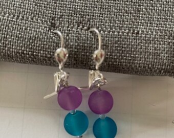 Teal and Purple Glass Beads - Color for Suicide Prevention and Awareness - Profits donated to SP Charity