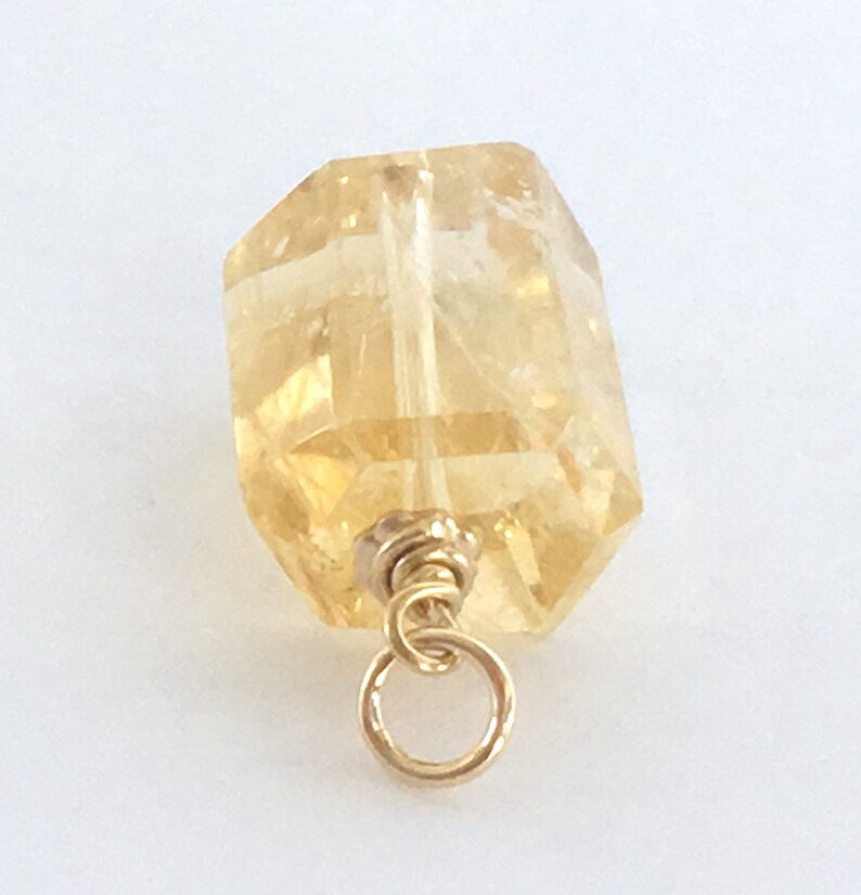 Citrine Crystal /& Gold Filled Pendant Natural 11x10x8 mm Yellow Citrine November Birthstone DIY Jewelry Making Supply Chain Necklace