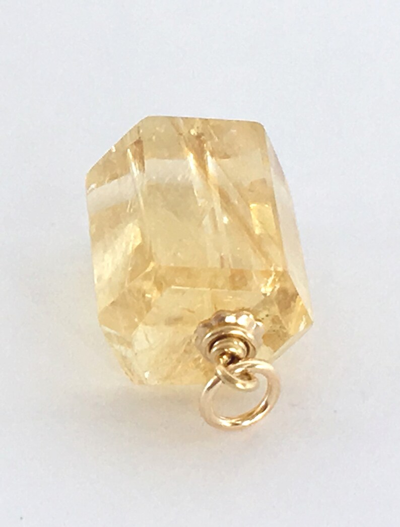 Citrine Crystal /& Gold Filled Pendant Natural 11x10x8 mm Yellow Citrine November Birthstone DIY Jewelry Making Supply Chain Necklace