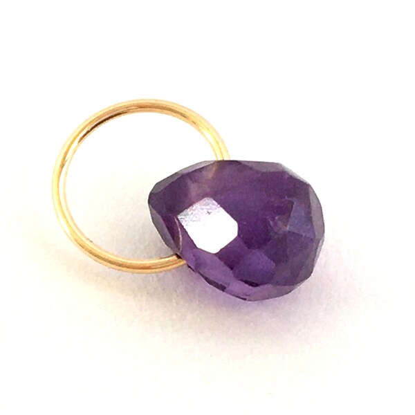 Amethyst & Gold Filled Anhänger / 8x3-6 mm facettierter Briolett Tropfen Edelstein / Februar Geburtsstein / DIY Schmuckherstellung / Ketten Hoops